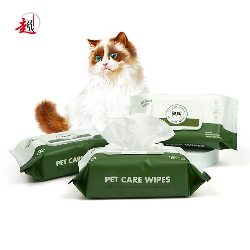 100 Biodegradable Hypoallergenic Pet Wipes for Canine and Cats – Perfume-Free and Deodorizing