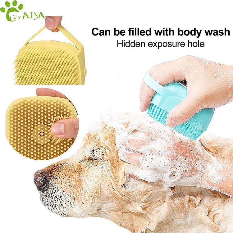 Mushy Silicone Shampoo Dispenser and Therapeutic massage Tub Brush for Pet Grooming: Splendid for Canine and Cats, Excellent for Hair Dematting and Elimination