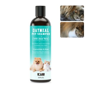 Natural Oatmeal Pet Shampoo for Canines and Cats – Pure Aloe Vera Components for Dry, Itchy Pores and skin – Personal Label Flea Aid Shampoo