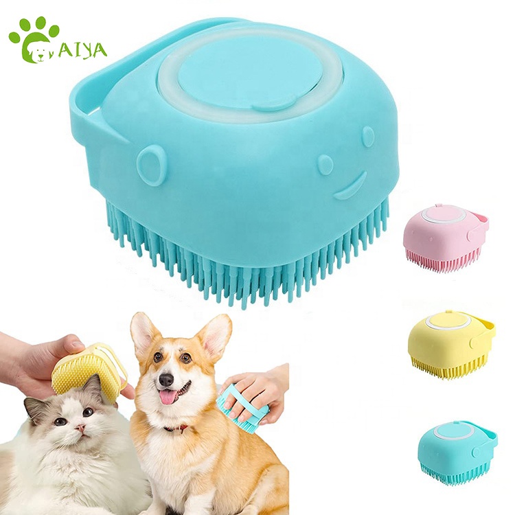 Mushy Silicone Shampoo Dispenser and Therapeutic massage Tub Brush for Pet Grooming: Splendid for Canine and Cats, Excellent for Hair Dematting and Elimination