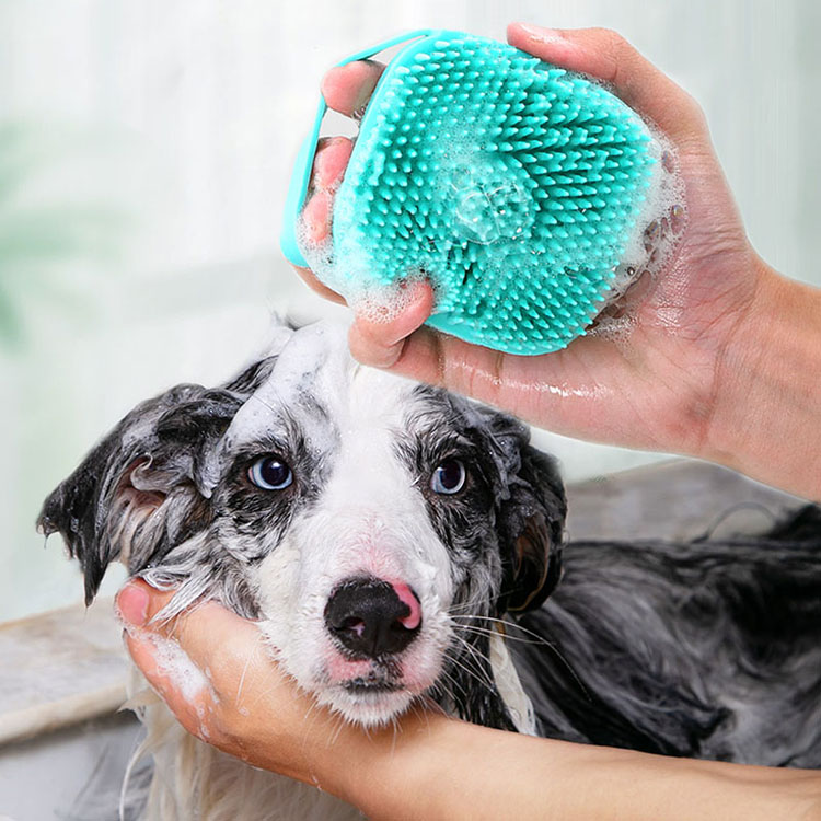 Transportable Pet Bathing Instruments: Smooth Silicone Canine Shampoo Brush with Scalp Therapeutic massage for Protected and Mild Bathing